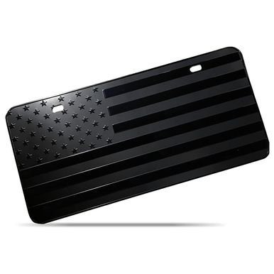 Zone Tech&reg; Monochrome American Flag License Plate