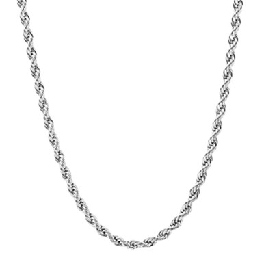 Italian Diamond-Cut Silver-Filled High-Polish Rope Chain