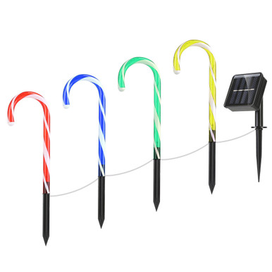 Solar Holiday Candy Cane Light