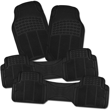 Zone Tech® 4-Piece All-weather Rubber Car Interior Floor Mats
