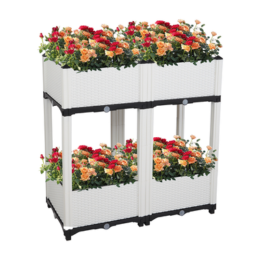 Stackable Raised Garden Bed Planter Boxes (Set of 4)