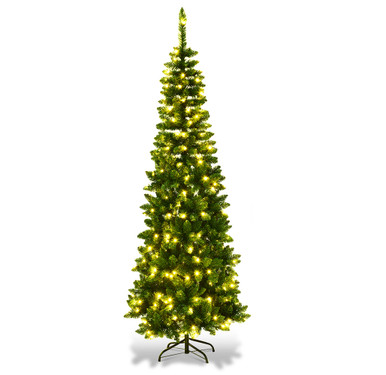 Pre-Lit 6.5ft 250 White Light Pencil Christmas Tree