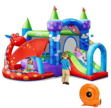 Dragon Inflatable Jumping Slide Bounce House with 750W Blower