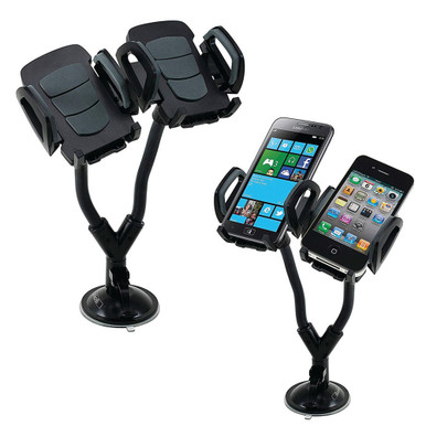 Heavy Duty Dual Car Mount with Flexible Gooseneck Holder