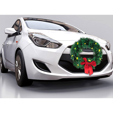 Zone Tech Car Wreath With Led Lights And 12V Plug