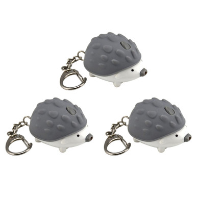 Keygear® Hedgehog Keychain Charm with LED Light & Sound Effect (3-Pack)