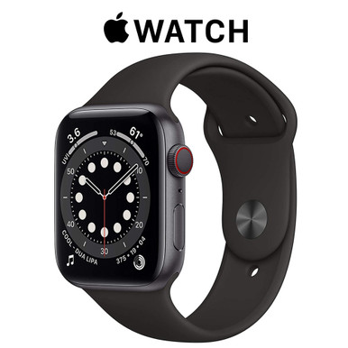 Apple Watch Series 6 (GPS + LTE) 44mm Space Gray with Black Sport Band