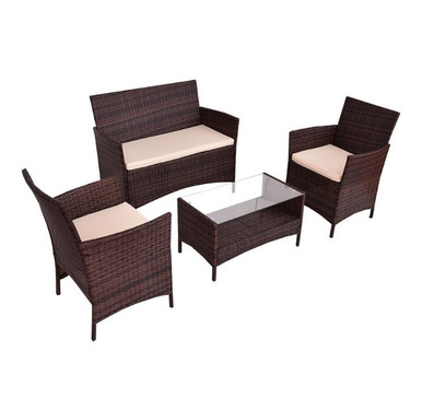 Rattan Wicker 4-Piece Outdoor Patio  Set