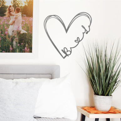 Personalized Initials-and-Heart Metal Sign - 12-inch