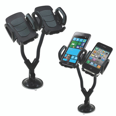 Heavy Duty Dual Car Mount with Flexible Long Gooseneck Holder