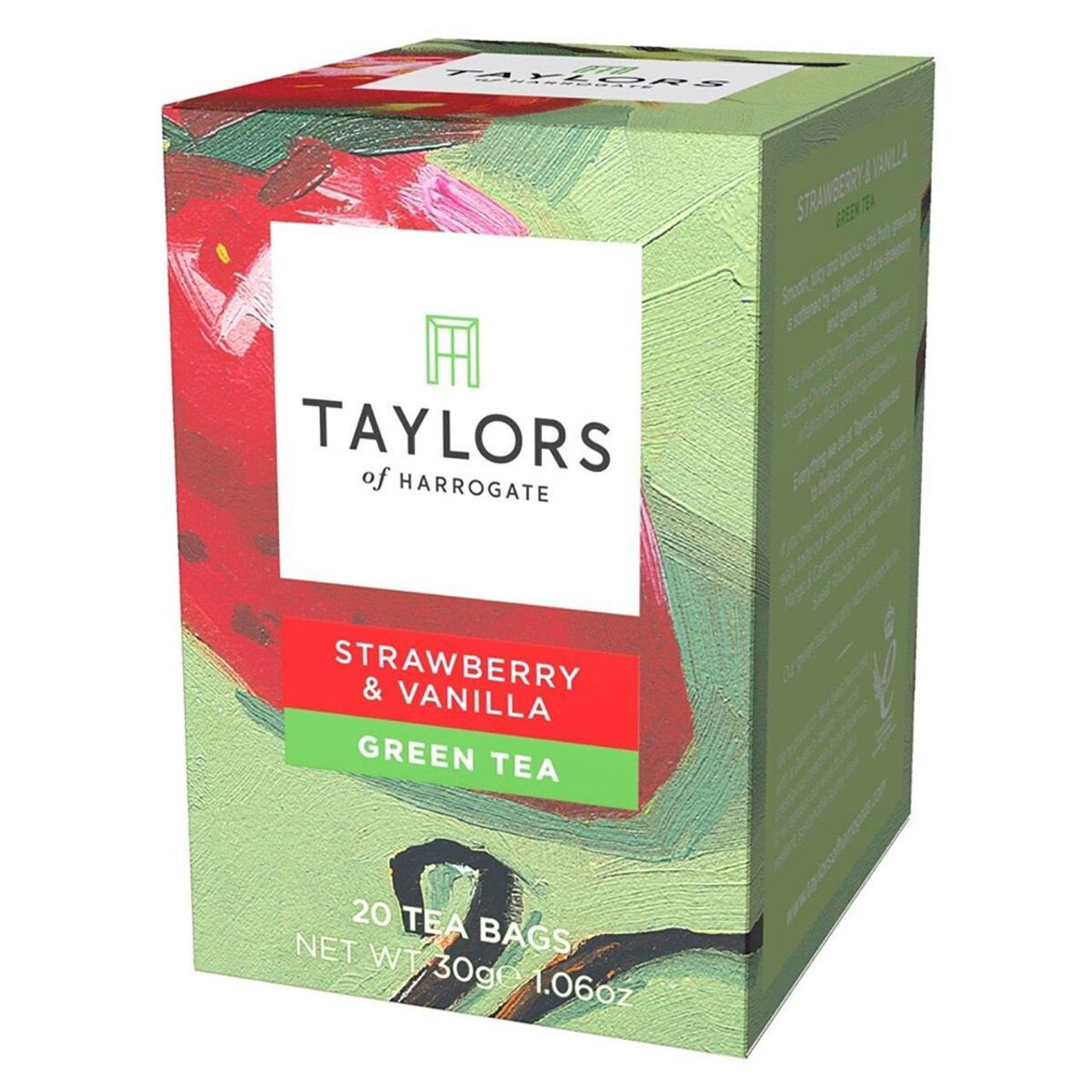 Taylors of Harrogate - Strawberry & Vanilla Green Tea - 20 Wrapped Tea Bags