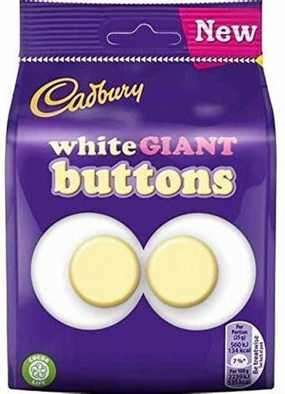 Cadbury - White Buttons Giant Chocolate Bag, 110g
