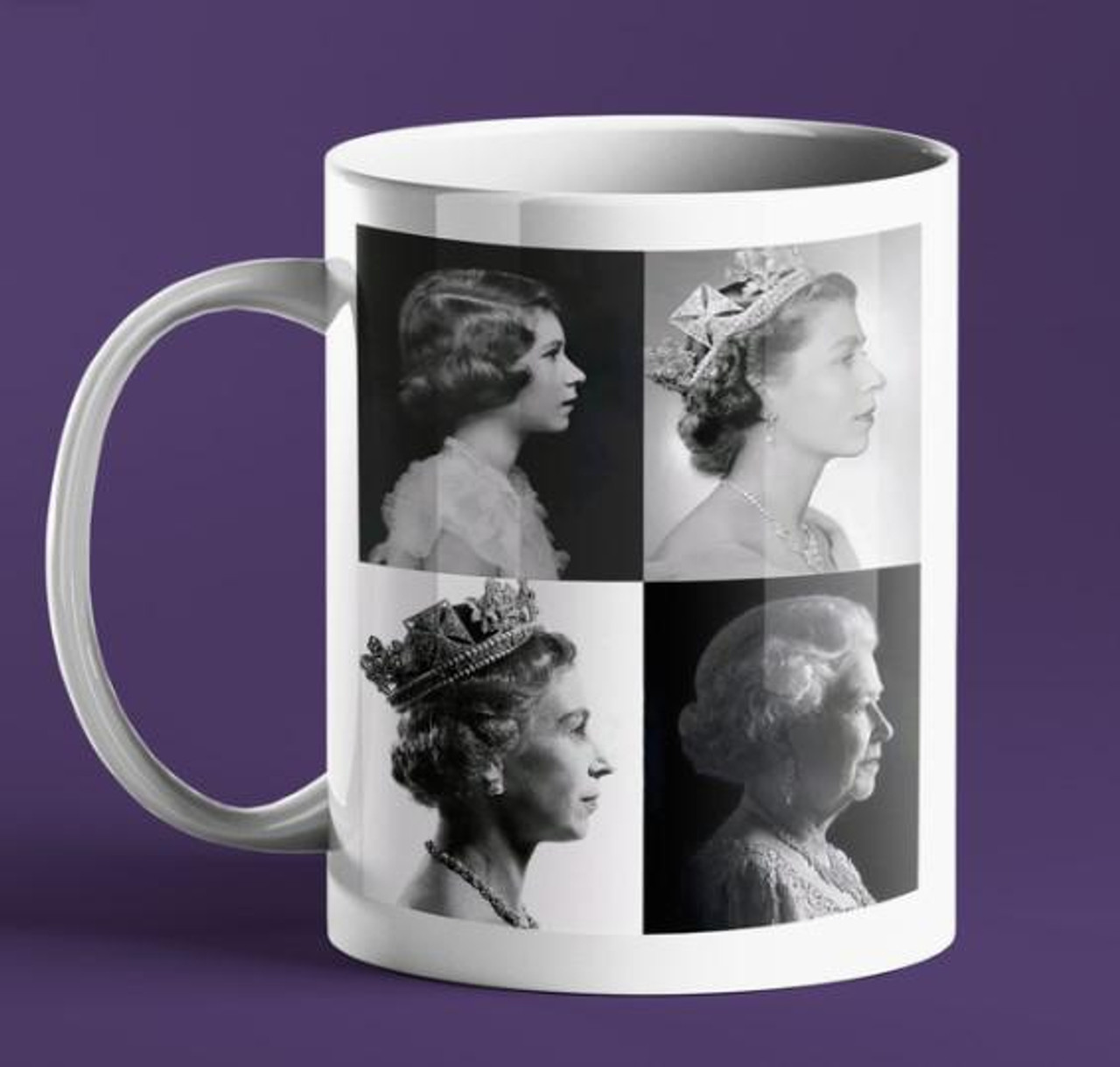 Queen Elizabeth II - 1926 - 2022 - Black & White Portraits Commemorative Mug