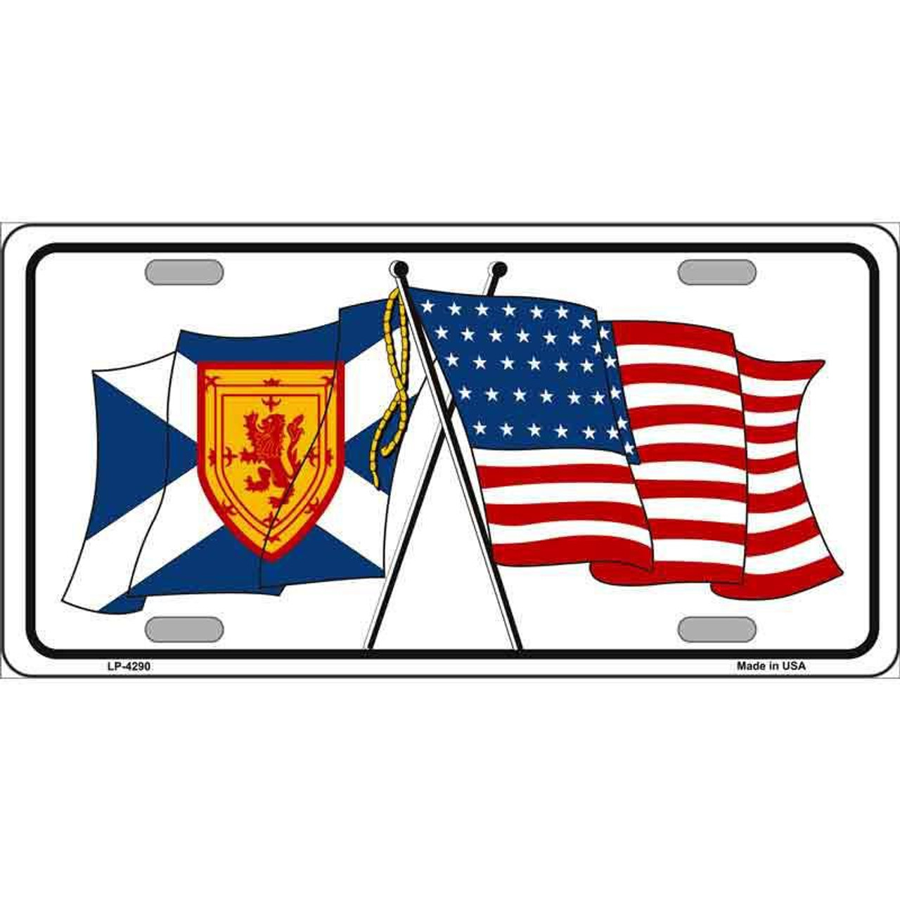 USA/Scotland Crossed Flags Metal Novelty License Plate Sign