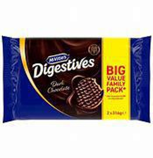 McVitie's - Dark Chocolate Digestives Biscuits Twin Pack, 632g (2 x 316g)