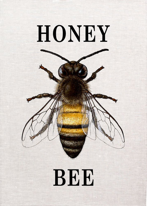 Honey Bee Printed Tea Towel