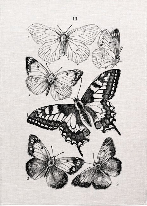 Black & White Butterflies Tea Towel