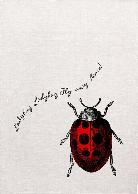 Ladybug Fly Away Home Tea Towel