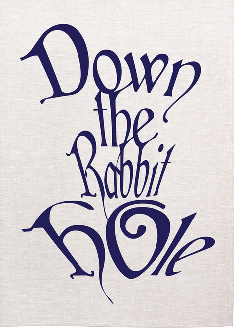 Down The Rabbit Hole Printed Tea Towel