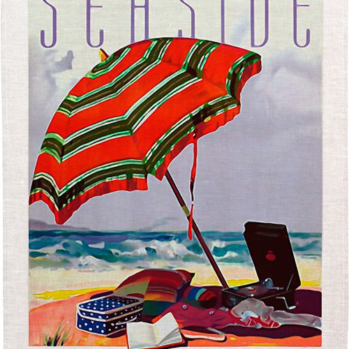 Seaside Lorne Printed Tea Towel