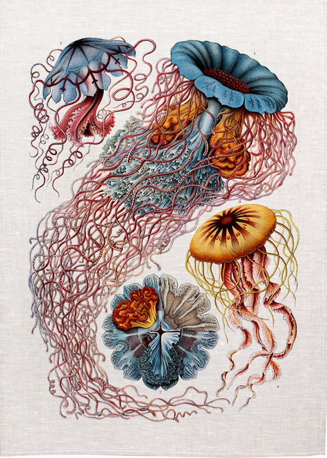 Underwater Flowers Artwork, Printed Tea Towel