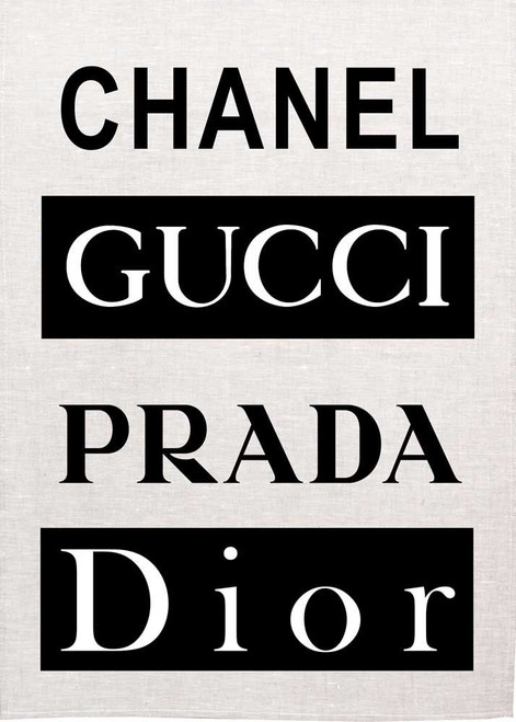 Chanel, Gucci, Prada, Dior, Printed Tea Towel