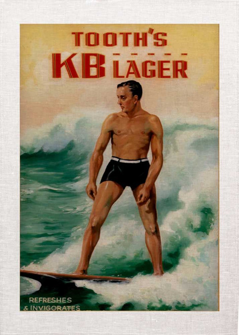 Tooth's KB Lager, Refreshes And Invigorates, Printed Tea Towel