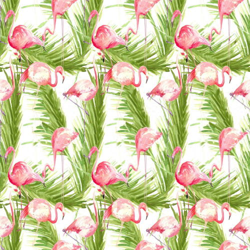 Flamingo Repeat Pattern Printed Tea Towel