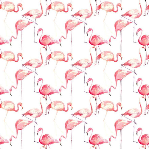 Flamingo Repeat Pattern Printed Tea Towel