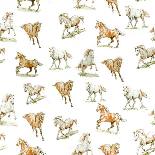 Horse Repeat Pattern Printed Tea Towel