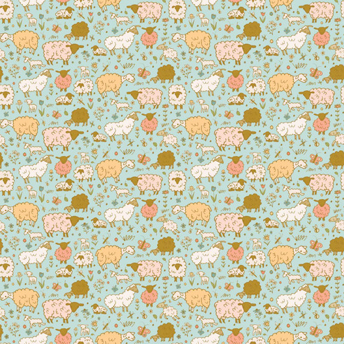 Sheep Repeat Pattern Printed Tea Towel