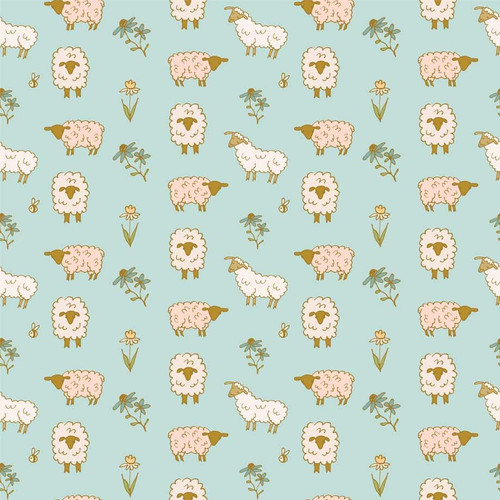 Sheep Repeat Pattern Printed Tea Towel