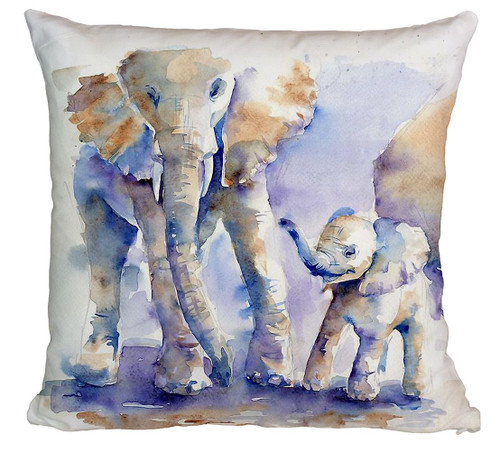 Mama And Baby Elephant Printed Cushion Cover