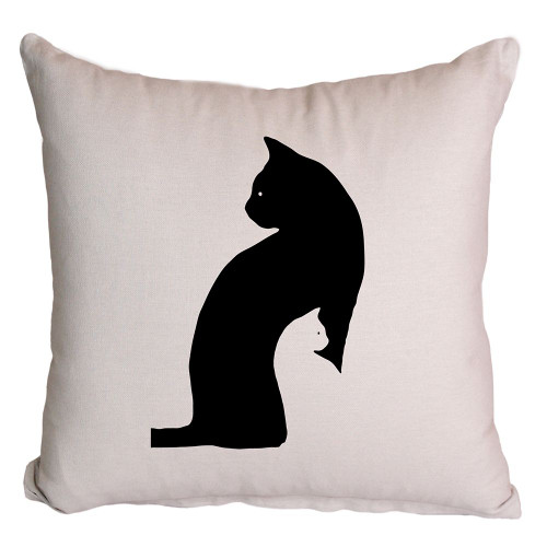 Cat Silhouette Printed Cushion Cover