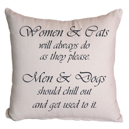 Cats Always Do As They Please Printed Cushion Cover