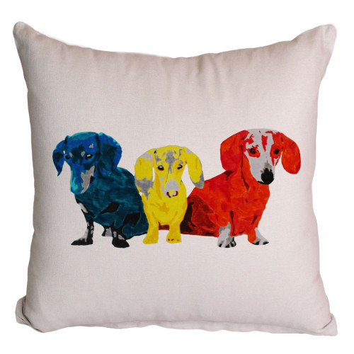 Colourful Dogs Printed Cushion Cover