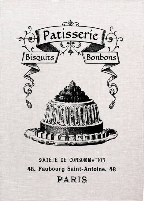 High Tea,Patisseri, Bisquits, bonbons, Paris, Printed tea towel, 746_KT