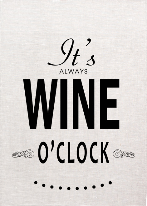 Wine, Its wine O clock, Printed Tea Towel, wine026_KT