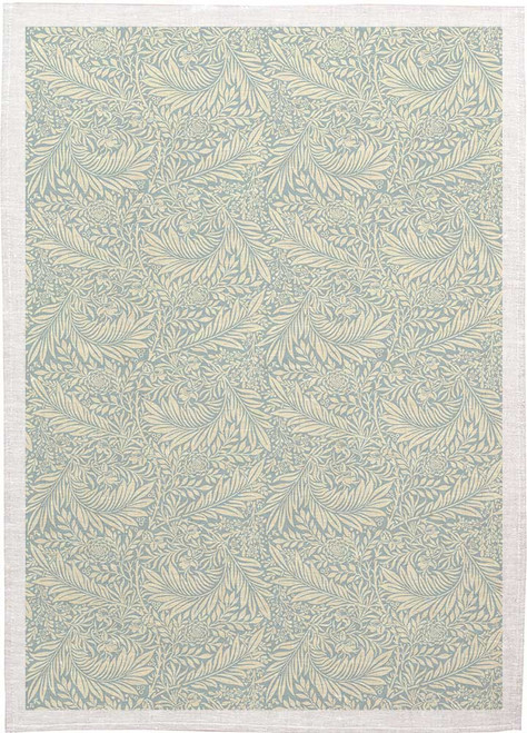 William Morris Tea Towel WM04 lightblue Background to white leaves, Made in Australia