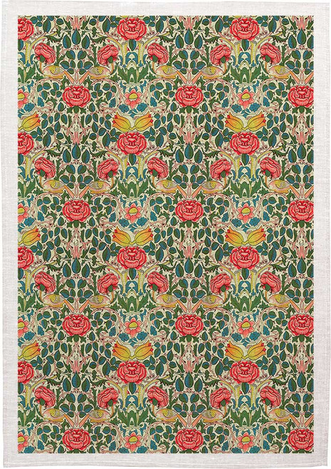 William Morris Tea Towel WM60 floral pattern, Made in Australia