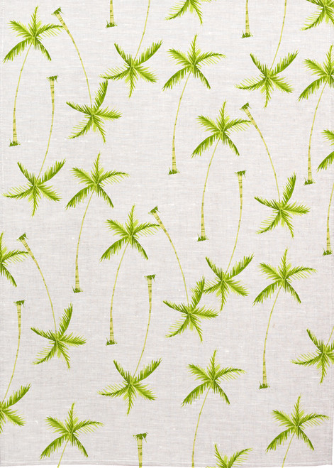 Palm tree pattern on tea towel, Made in Australia