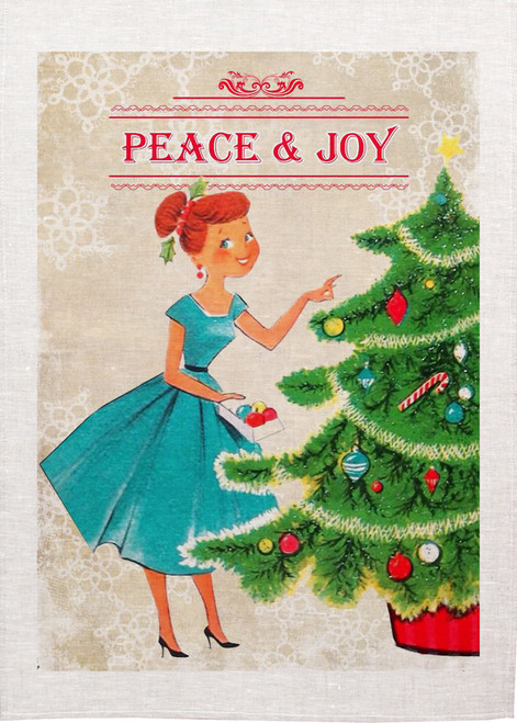 Peace & Joy Christmas  tea towel