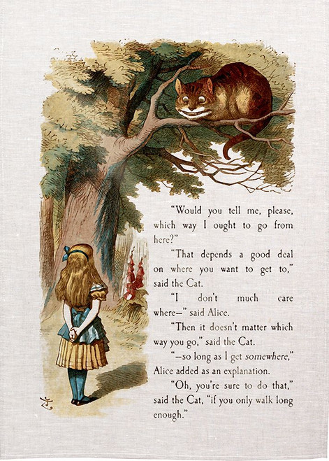 Alice In Wonderland Tea Towels Which Way Print