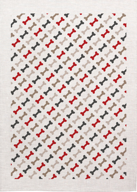 Repeat Pattern Of Colourful Bones Printed Tea Towel