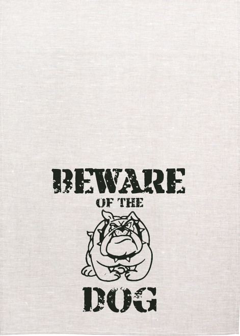 Beware Of The Dog Printed tea Towel