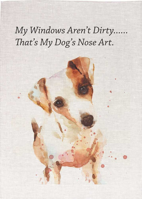 My Windows Aren't Dirty, That's My Dog's Nose Art Printed Tea Towel