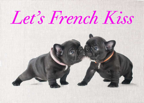 Let's French Kiss Printed Tea Towel