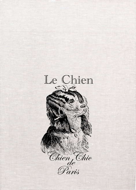 Chien Chic De Paris Printed Tea Towel