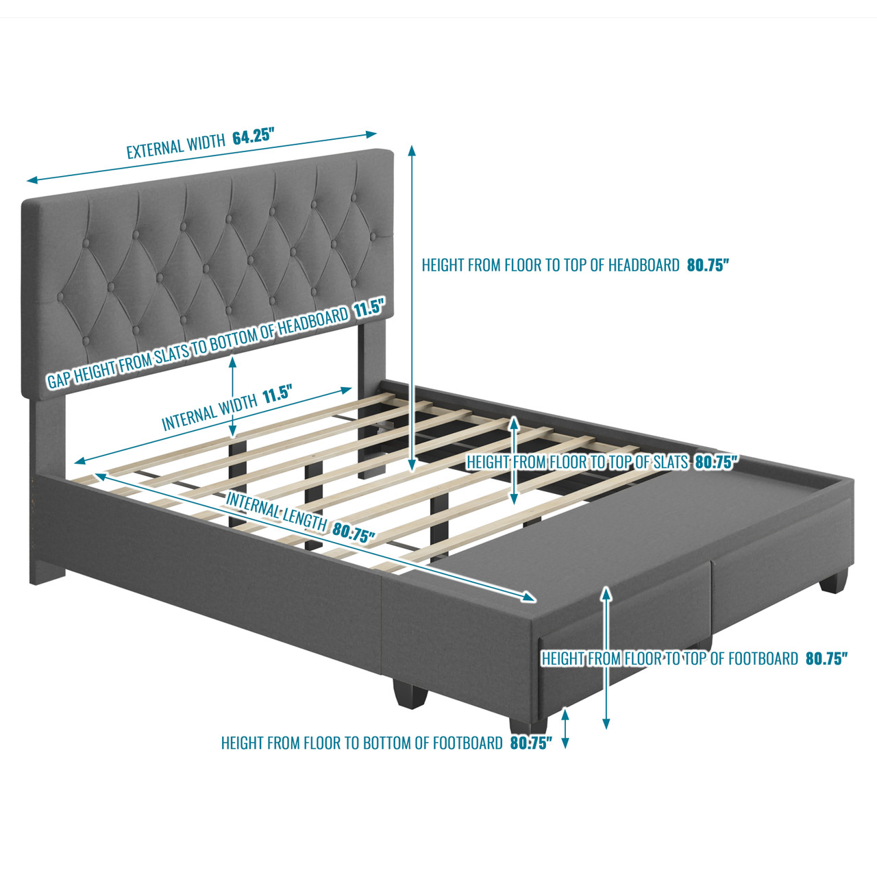 Buy Salerno Drawer Bed Black DB on Sale in Hilo on the Big Island ? Yamada Furniture