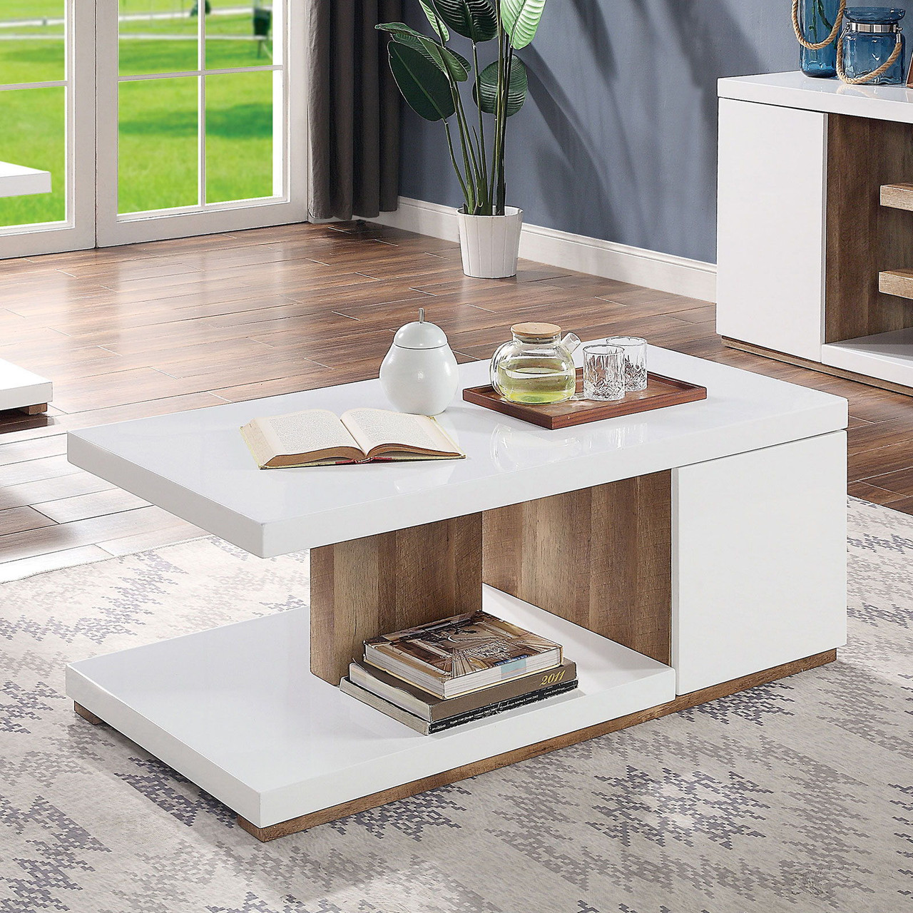 The Moa - Coffee Table - White / Natural Tone sold at Yamada Furniture